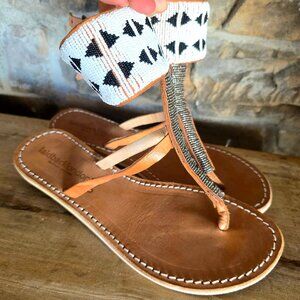 Laid Back London beaded leather sandals